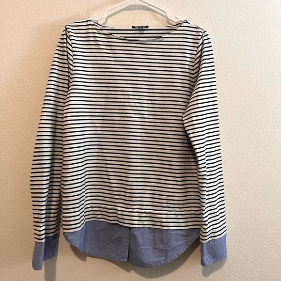J. Crew Factory Tops - J.Crew Factory stripe long sleeve 2-in-1 style shirt